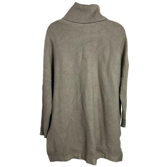 Lillusory Oversized Sweater Sz Medium Khaki Beige Turtleneck Tunic Pullover - Picture 6 of 7
